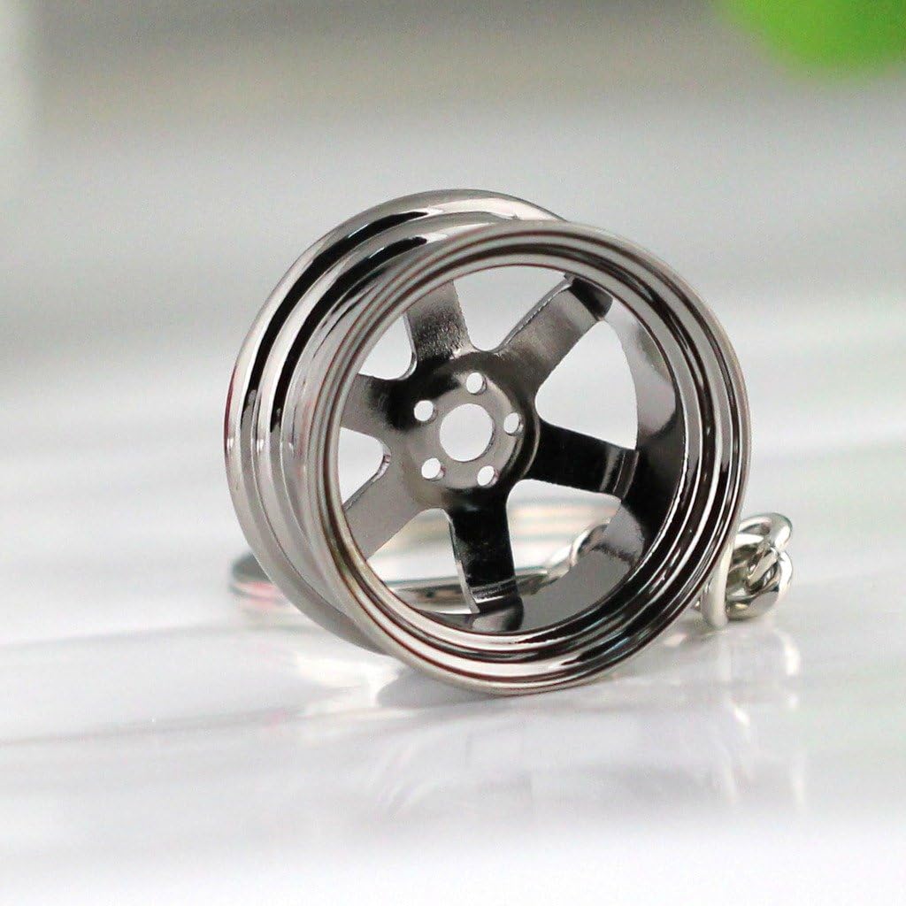 Premium TE37 Wheel Rim Keychain for Car Enthusiasts