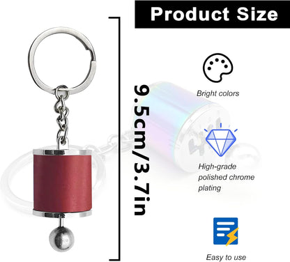 Premium 6-Speed Gear Shift Keychain