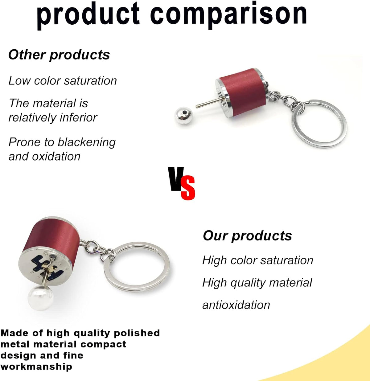Premium 6-Speed Gear Shift Keychain