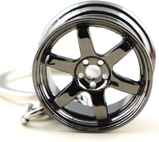 Premium TE37 Wheel Rim Keychain for Car Enthusiasts