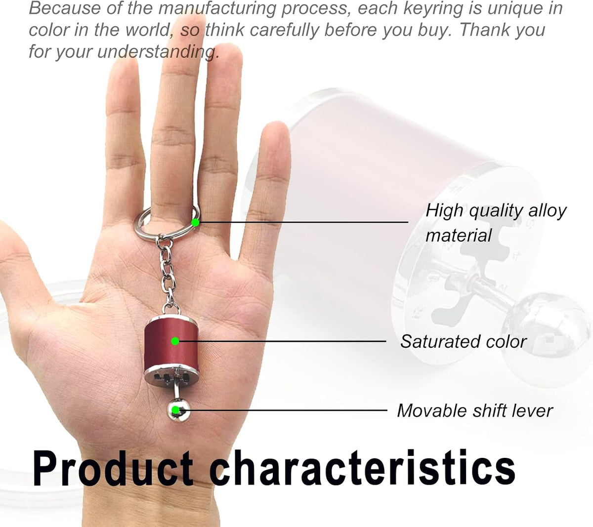 Premium 6-Speed Gear Shift Keychain