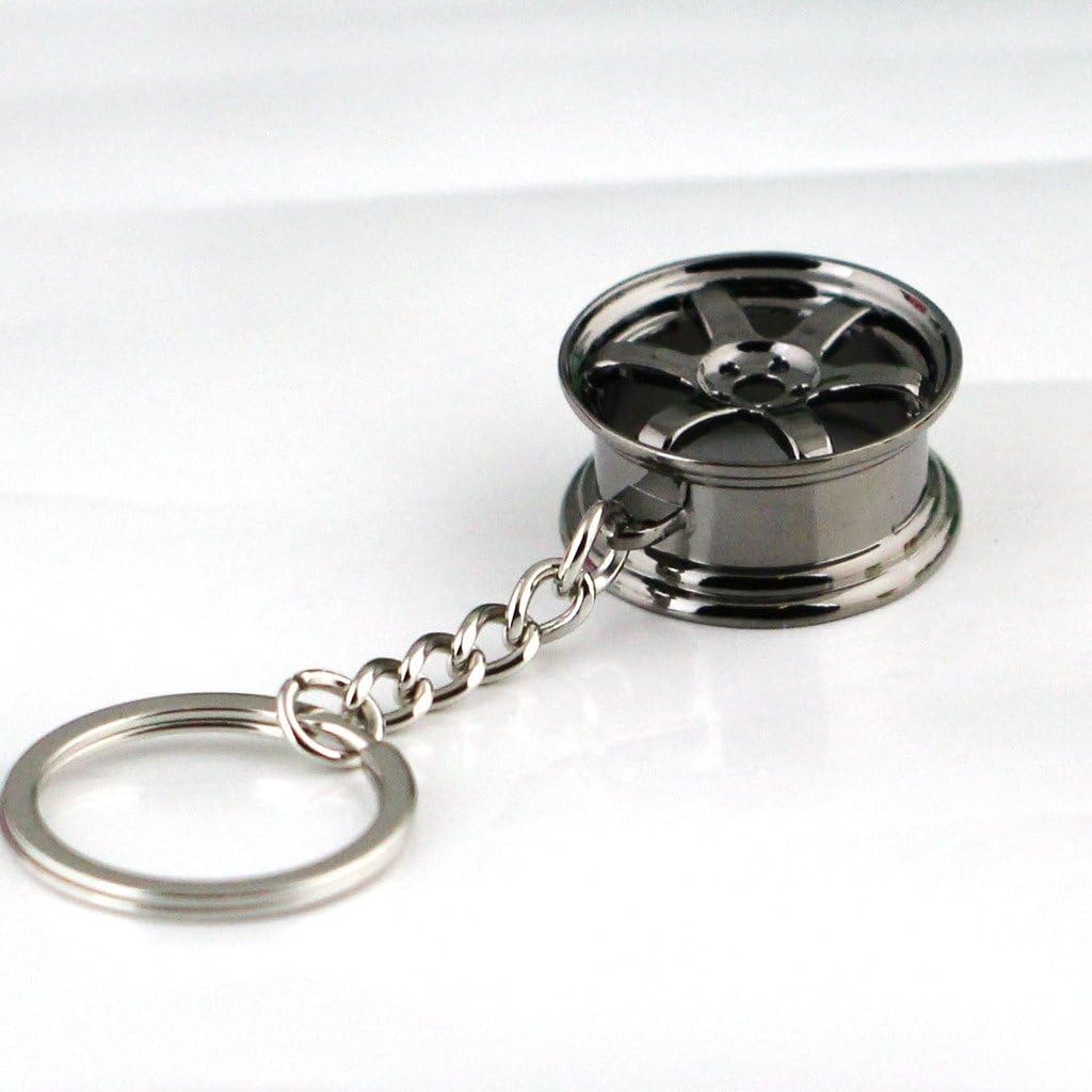 Premium TE37 Wheel Rim Keychain for Car Enthusiasts
