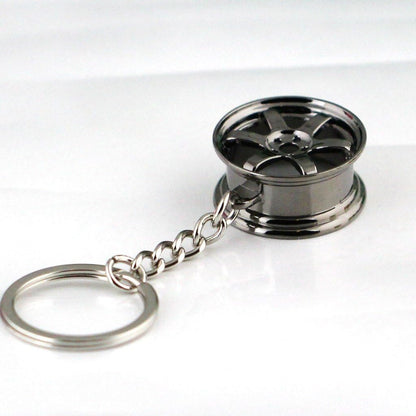 Premium TE37 Wheel Rim Keychain for Car Enthusiasts