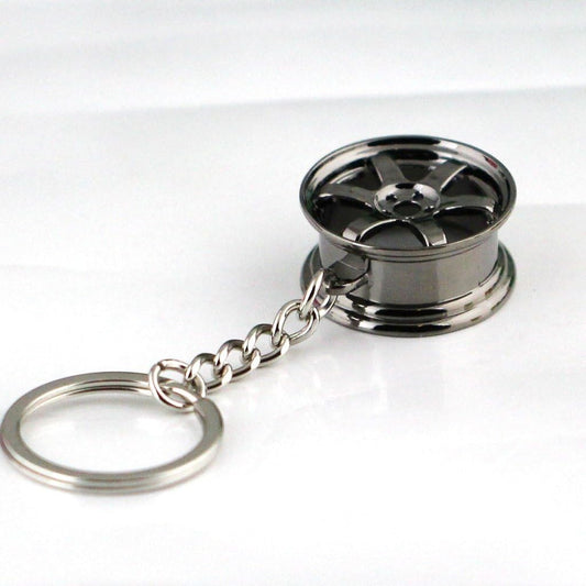 Premium TE37 Wheel Rim Keychain for Car Enthusiasts