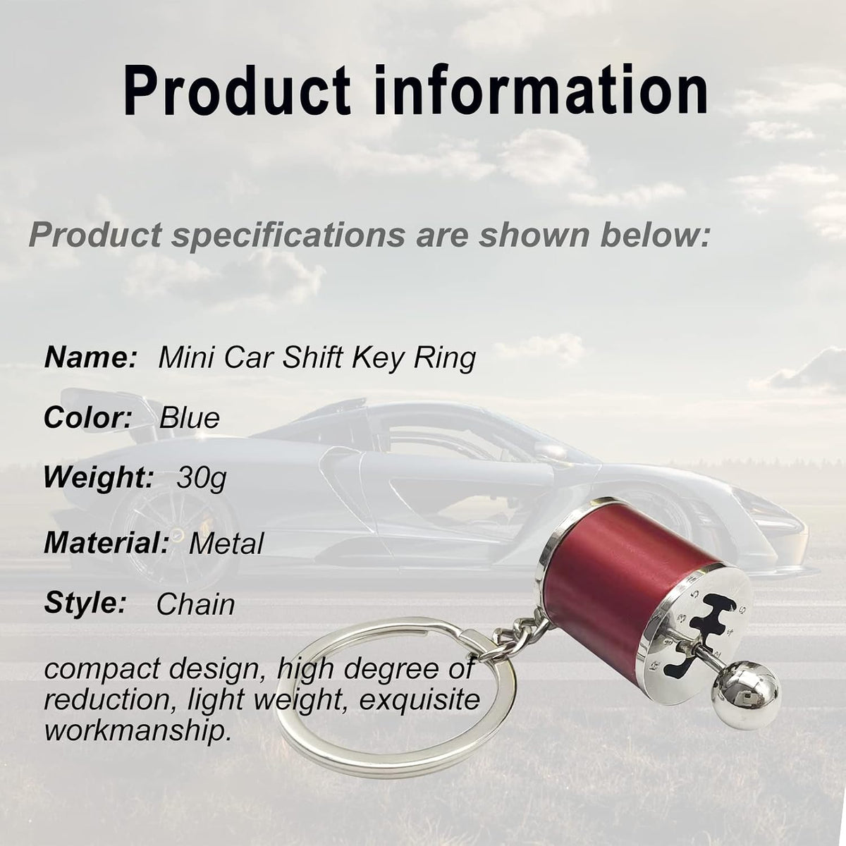 Premium 6-Speed Gear Shift Keychain