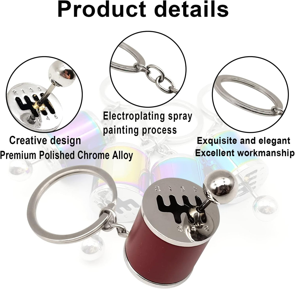 Premium 6-Speed Gear Shift Keychain