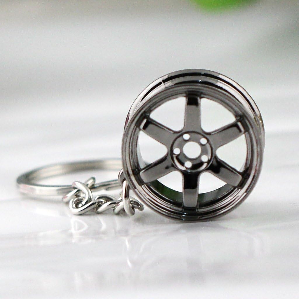 Premium TE37 Wheel Rim Keychain for Car Enthusiasts